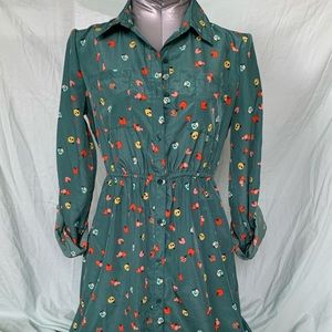 Long sleeve patterned, high low dress